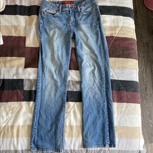 Premium blue faded denim jeans